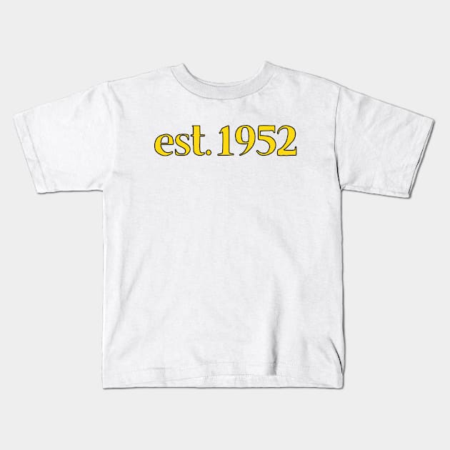 Est. 1952 Cartoonish Retro Birthday Kids T-Shirt by MSA